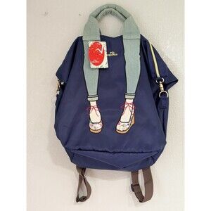 Mis Zapatos Japanese Backpack New With Tags Blue Denim Pattern NWT Authentic